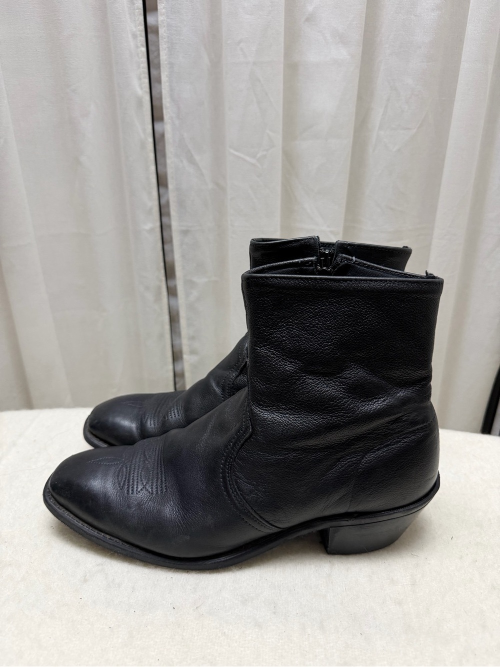 Abilene Boot Co. Black Leather Zip Ankle Boots